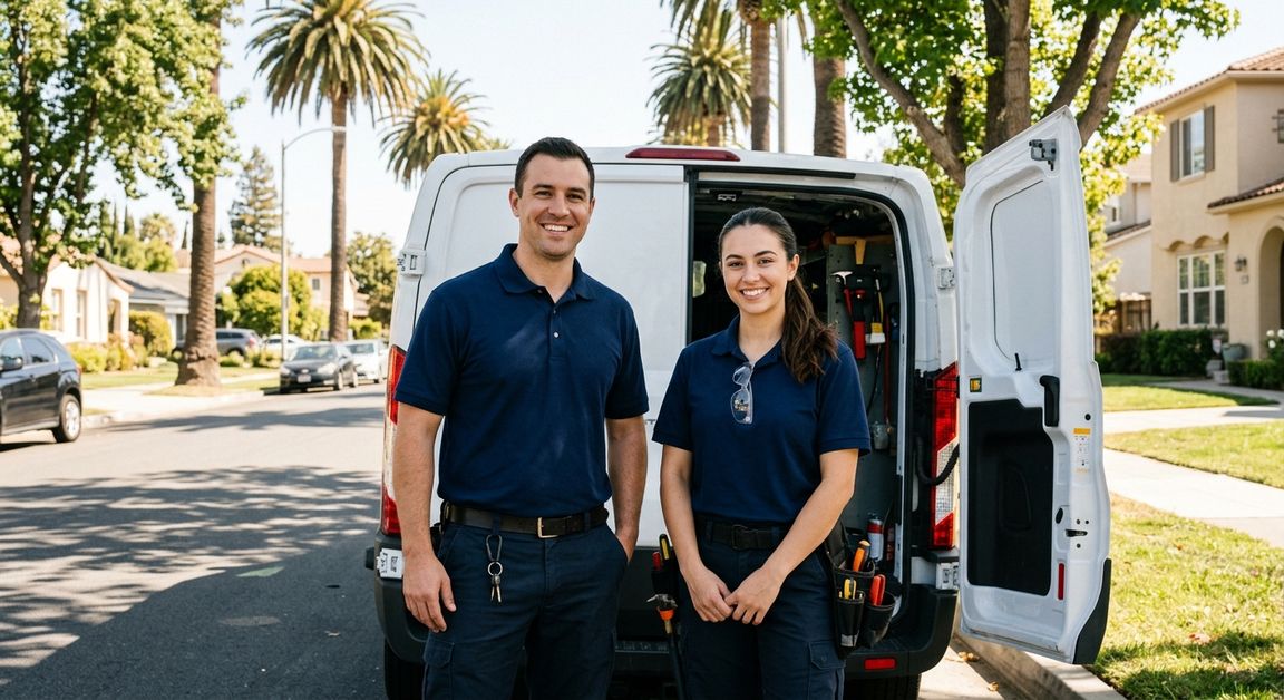 Two professional locksmith technicians in Sunnyvale California